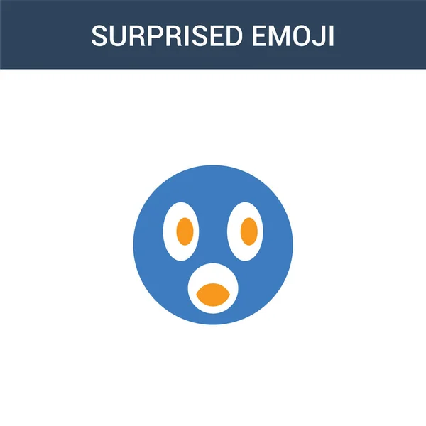 Дві Кольорові Піктограми Концепції Surprised Emoji Кольори Сюрприз Емодзі Векторні — стоковий вектор