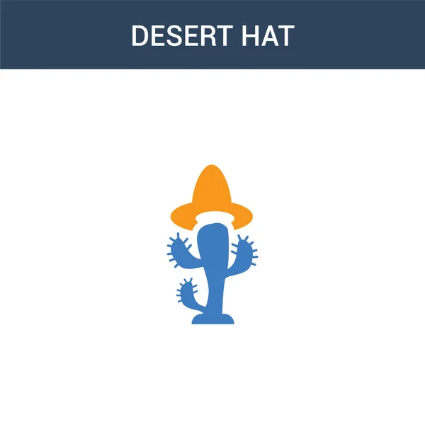 Zweifarbige Wüstenhut Konzept Vektor Symbol Farbe Wüste Hut Vektor Illustration — Stockvektor
