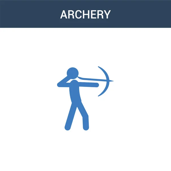 Иконка Вектора Двух Цветных Лучников Двухцветная Векторная Иллюстрация Archery Изолированный — стоковый вектор