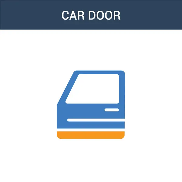 Zweifarbige Autotür Konzept Vektor Symbol Farbige Auto Tür Vektor Illustration — Stockvektor