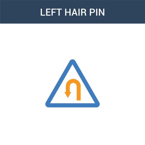 Twee Gekleurde Linker Haarspeld Concept Vector Icoon Kleuren Linker Haarspeld — Stockvector