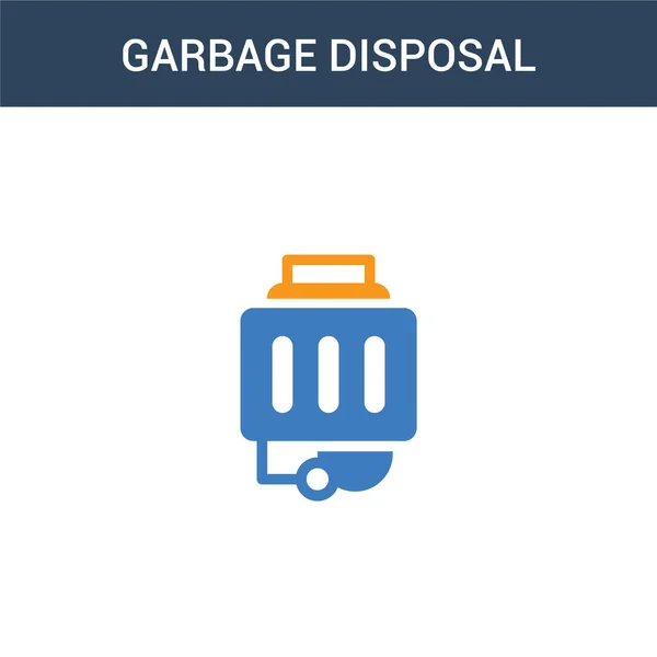 Dois Ícone Vetorial Conceito Descarte Lixo Colorido Cores Descarte Lixo —  Vetores de Stock