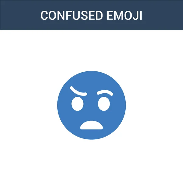Farvede Forvirret Emoji Koncept Vektor Ikon Farve Forvirret Emoji Vektor – Stock-vektor