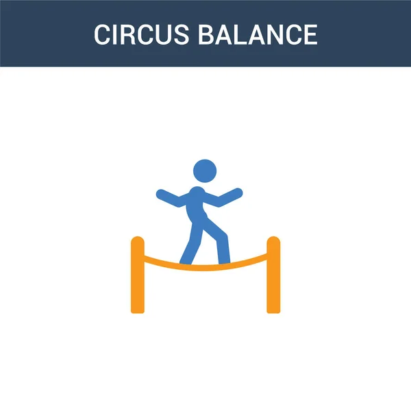 Dois Colorido Circus Equilíbrio Conceito Vetor Ícone Ilustração Vetor Equilíbrio — Vetor de Stock