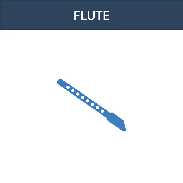 Dois Colorido Ícone Conceito Vetor Flauta Cor Ilustração Vetorial Flauta —  Vetores de Stock