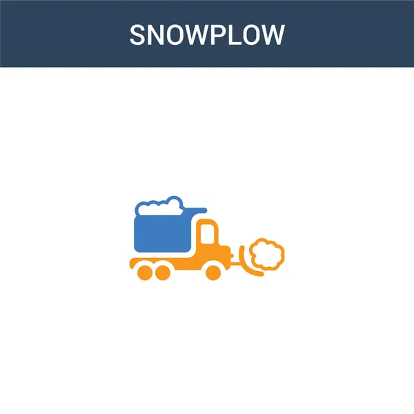 Dois Colorido Snowplow Conceito Vetor Ícone Cor Snowplow Ilustração Vetorial — Vetor de Stock