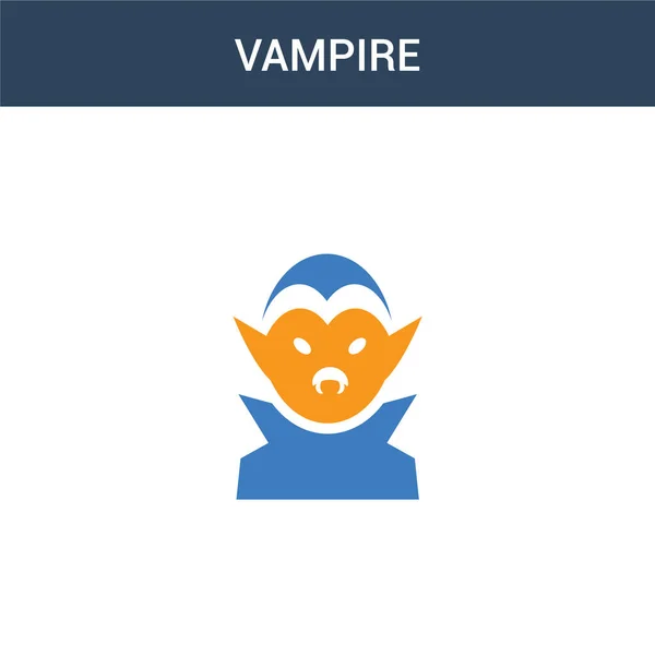 Dos Vampiro Color Concepto Vector Icono Color Vampire Vector Ilustración — Vector de stock