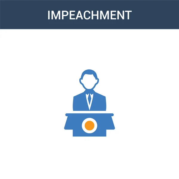 Twee Gekleurde Impeachment Concept Vector Icoon Kleur Impeachment Vector Illustratie — Stockvector