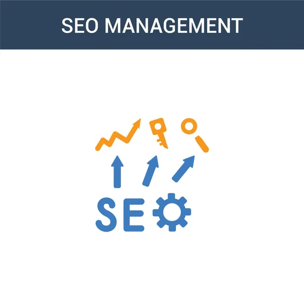 Seo Management 컨셉트 아이콘 Color Seo Management Vector Illustration 약자이다 — 스톡 벡터