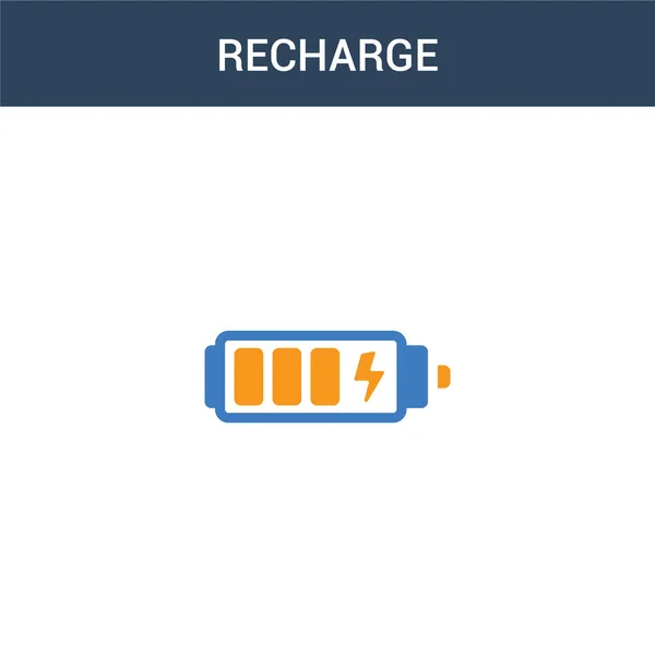 Two Colored Recharge Concept Vector Icon Color Recharge Vector Illustration — Stock Vector