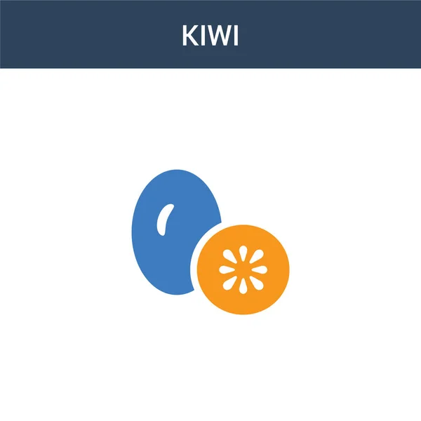 Dos Kiwi Concepto Icono Vector Color Color Kiwi Vector Ilustración — Vector de stock
