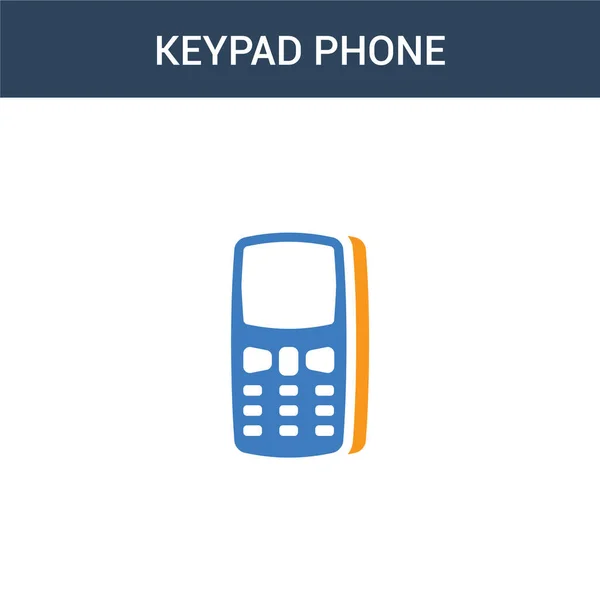 Twee Gekleurde Keypad Phone Concept Vector Icoon Kleuren Toetsenbord Telefoon — Stockvector