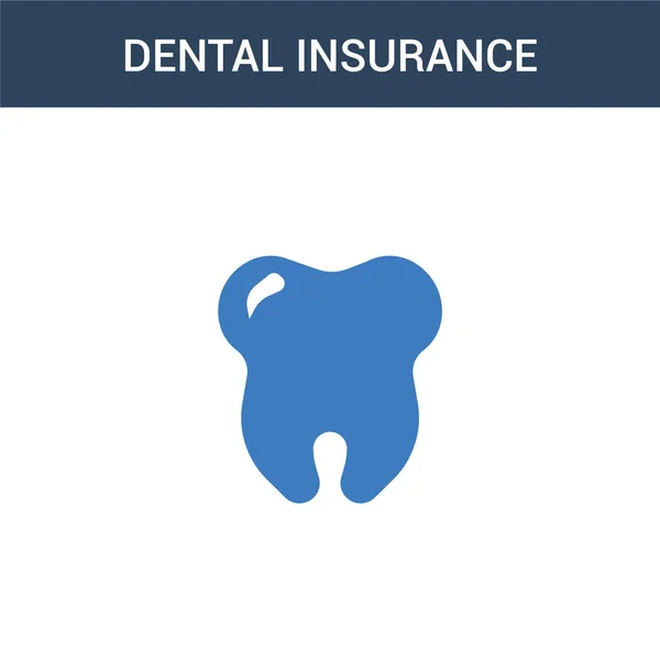 Due Colorato Concetto Assicurazione Dentale Icona Vettore Illustrazione Del Vettore — Vettoriale Stock