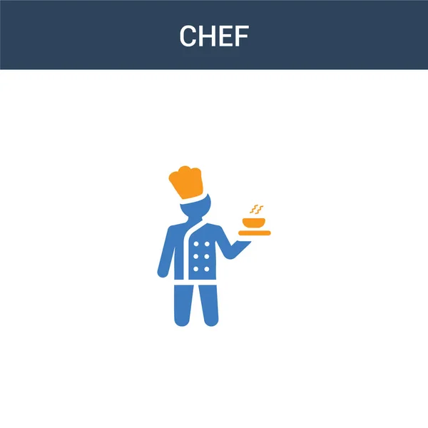 Δύο Χρωματιστό Εικονίδιο Φορέα Ιδέα Σεφ Χρώμα Chef Διανυσματική Απεικόνιση — Διανυσματικό Αρχείο
