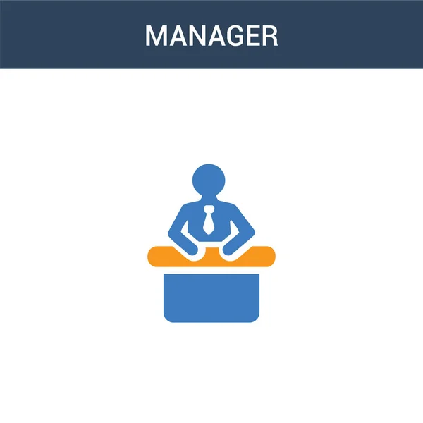 Twee Gekleurde Manager Concept Vector Icoon Kleuren Manager Vector Illustratie — Stockvector