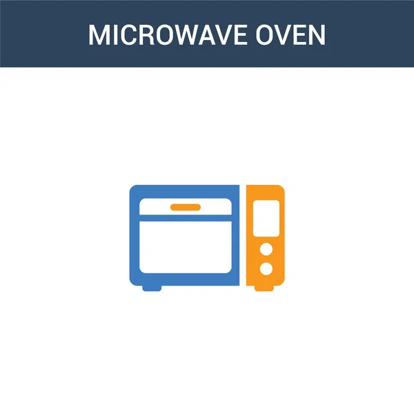 Zweifarbige Mikrowellenherd Konzept Vektor Symbol Farbige Mikrowellenherd Vektorabbildung Isoliertes Blaues — Stockvektor