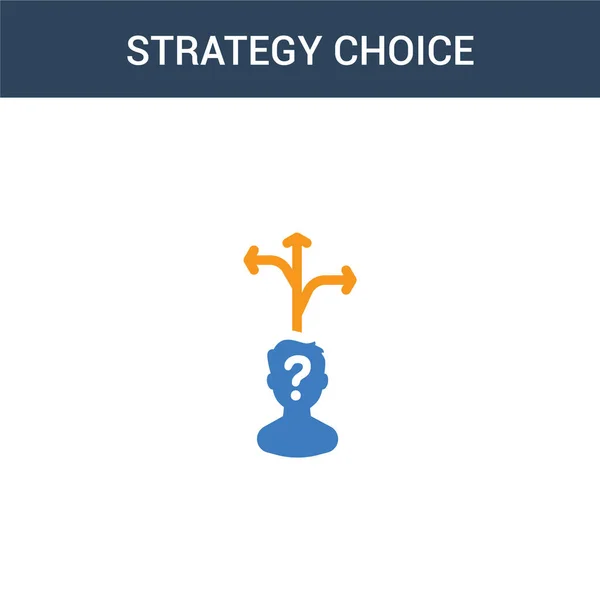 Dois Coloridos Estratégia Escolha Conceito Vetor Ícone Estratégia Cores Escolha — Vetor de Stock