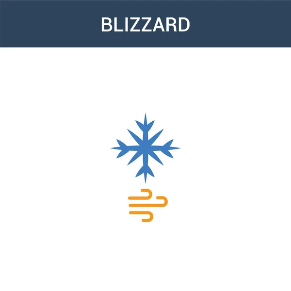 Twee Gekleurde Blizzard Concept Vector Icoon Kleuren Blizzard Vector Illustratie — Stockvector