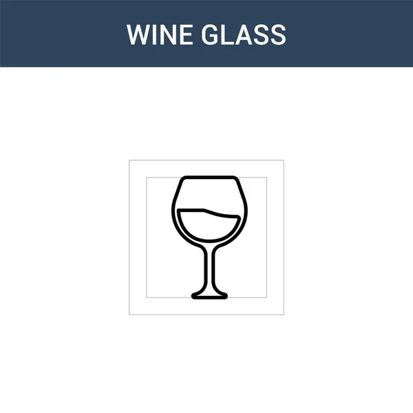 Two Colored Wine Glass Concept Vector Icon Color Wine Glass — Stock Vector