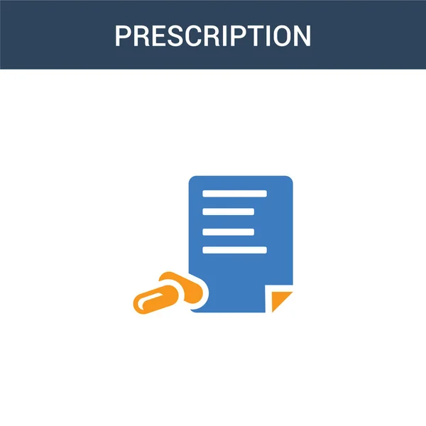 Two Colored Prescription Concept Vector Icon Color Prescription Vector Illustration — Stock Vector