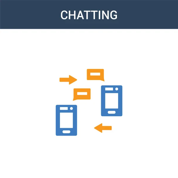 Dvě Barevné Chatting Koncept Vektorové Ikony Barvy Chatting Vektorové Ilustrace — Stockový vektor