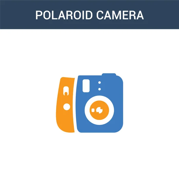 Двухцветная Иконка Вектора Концепции Полароидной Камеры Двухцветная Векторная Иллюстрация Камеры — стоковый вектор