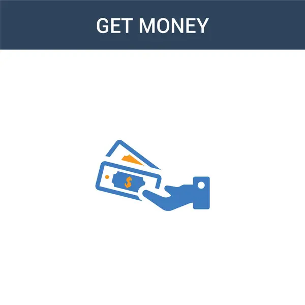 Zweifarbiges Get Money Concept Vektor Icon Farbe Erhalten Sie Geld — Stockvektor
