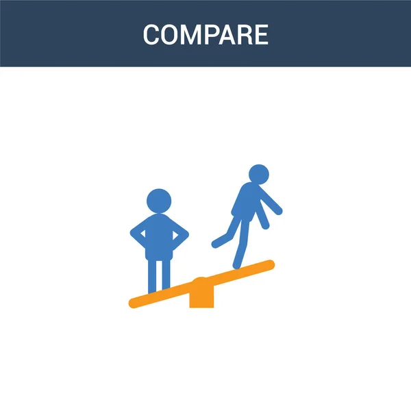 Dois Coloridos Compare Conceito Vetor Ícone Cores Compare Ilustração Vetorial — Vetor de Stock