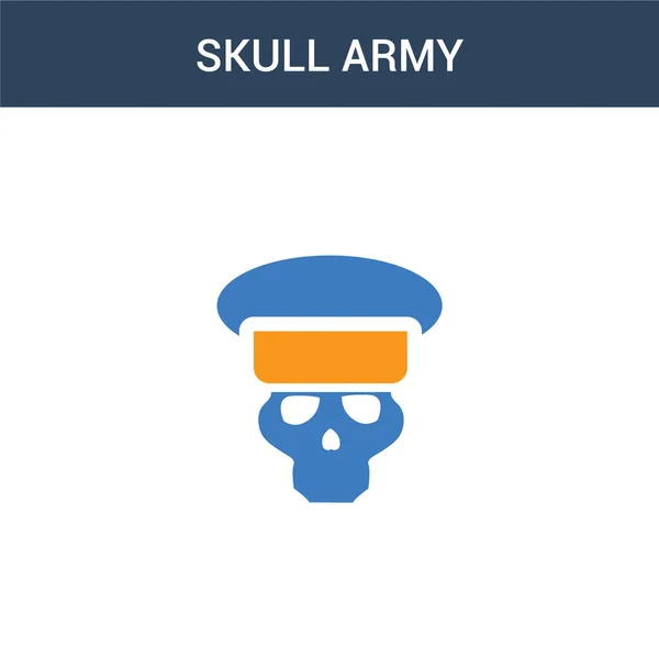 Dos Iconos Vectores Concepto Skull Army Colores Ilustración Vectorial Del — Archivo Imágenes Vectoriales