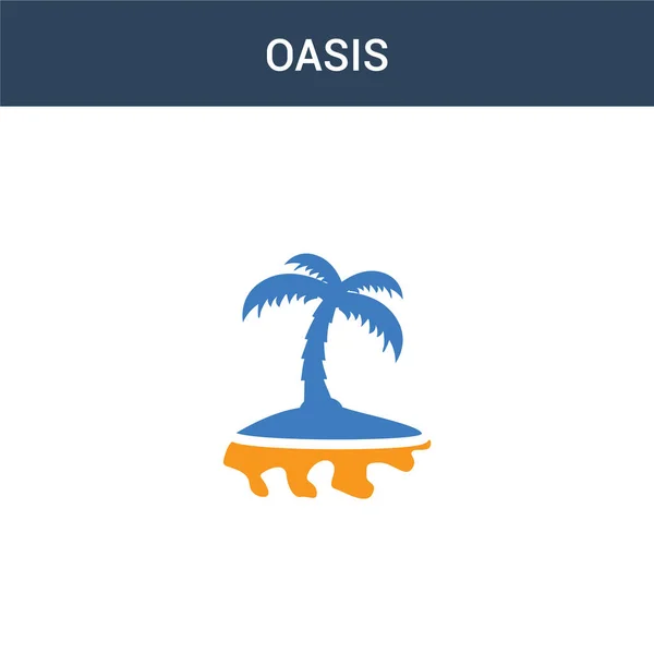 Dos Oasis Color Icono Vector Concepto Color Oasis Vector Ilustración — Vector de stock