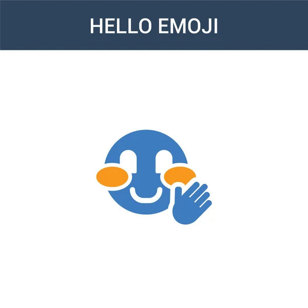 Farvede Hej Emoji Koncept Vektor Ikon Farve Hej Emoji Vektor – Stock-vektor