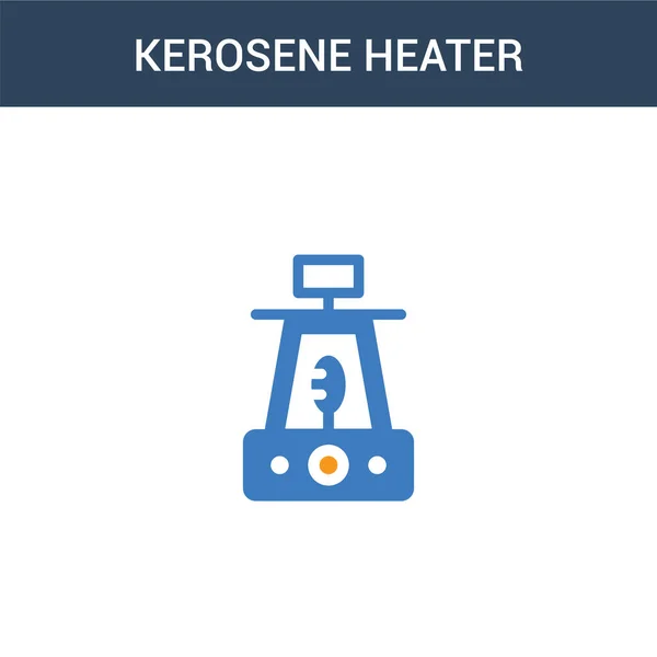 Two Colored Kerosene Heater Concept Vector Icon Color Kerosene Heater — Stock Vector