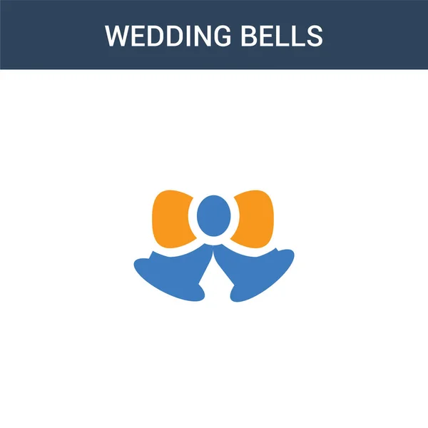 Zweifarbige Hochzeitsglocken Konzeptvektorsymbol Farbige Hochzeitsglocken Vektor Illustration Isoliertes Blaues Und — Stockvektor
