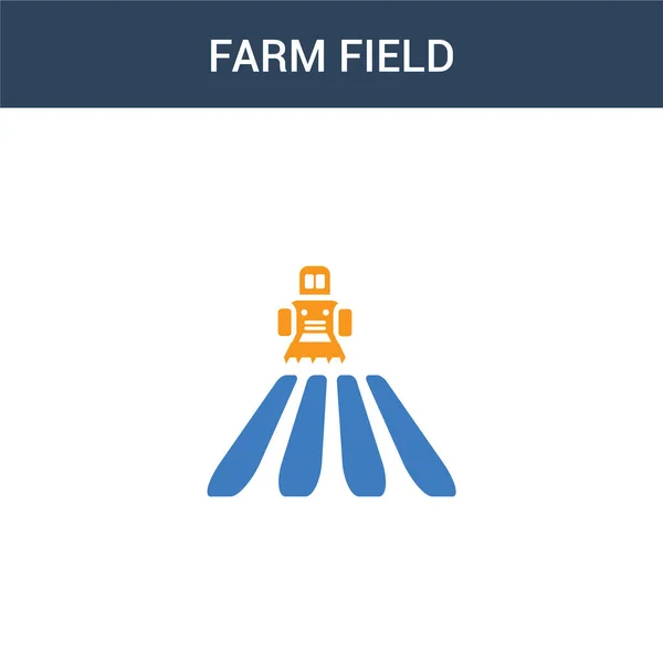 Two Colored Farm Field Concept Vector Icon Color Farm Field — Stock Vector