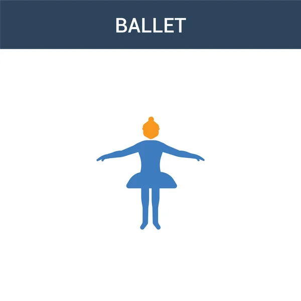 Dois Colorido Ballet Vetor Conceito Ícone Cores Ballet Vetor Ilustração — Vetor de Stock