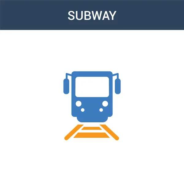 Dvě Barevné Subway Koncept Vektor Ikona Barvy Subway Vektorové Ilustrace — Stockový vektor