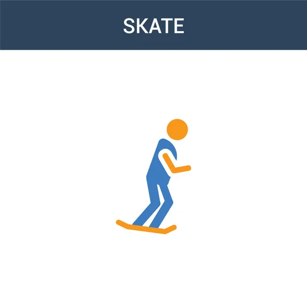 Zweifarbiges Skate Konzept Vektor Symbol Farbige Skate Vektor Illustration Isoliertes — Stockvektor