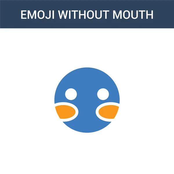 Farvede Emoji Uden Mund Koncept Vektor Ikon Farve Emoji Uden – Stock-vektor