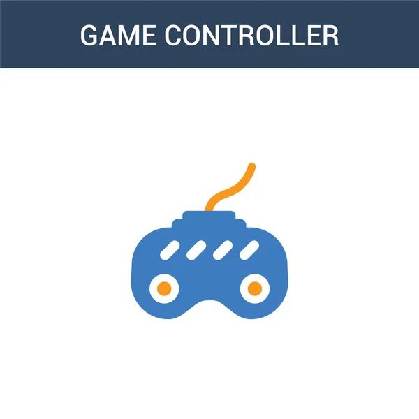 Twee Gekleurde Game Controller Concept Vector Icoon Kleuren Game Controller — Stockvector