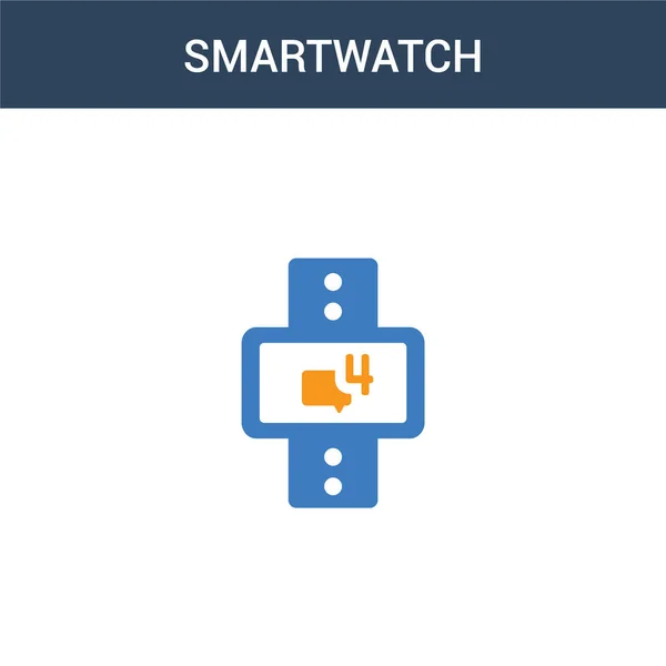 Dua Warna Smartwatch Konsep Ikon Vektor Warna Gambar Vektor Smartwatch - Stok Vektor