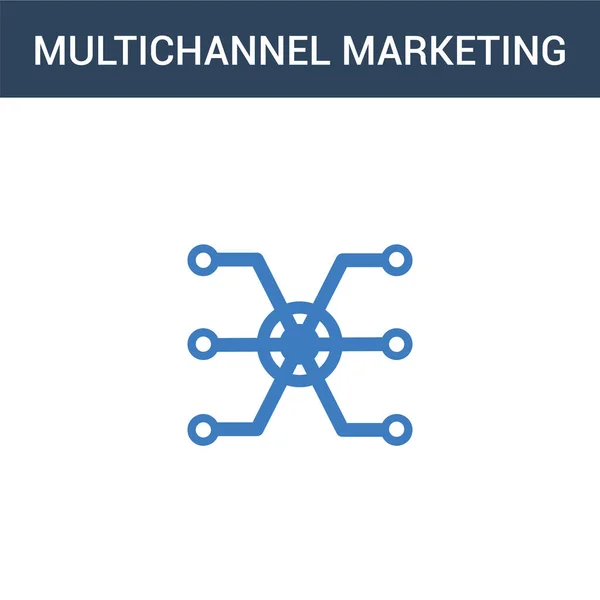 Két Színes Multichannel Marketing Koncepció Vektor Ikon Színes Multichannel Marketing — Stock Vector