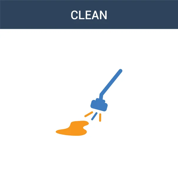 Twee Gekleurde Clean Concept Vector Icoon Kleuren Clean Vector Illustratie — Stockvector