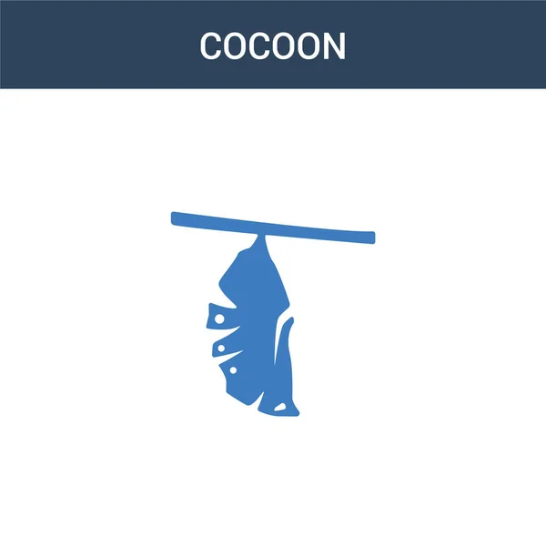 Zweifarbiges Cocoon Konzept Vektorsymbol Farbige Cocoon Vektor Illustration Isoliertes Blaues lizenzfreie Stockvektoren