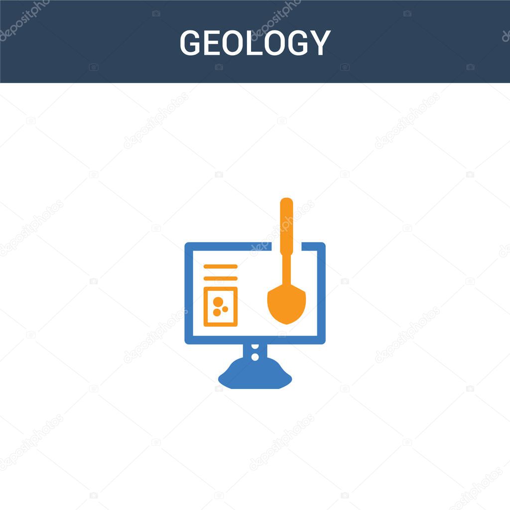 two colored Geology concept vector icon. 2 color Geology vector illustration. isolated blue and orange eps icon on white background.