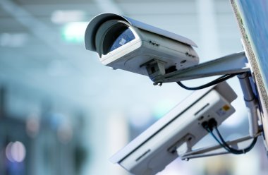 CCTV güvenlik kamera ile arka plan bulanık