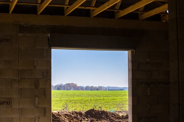 Exterior view from a building under construction — Stock Photo, Image