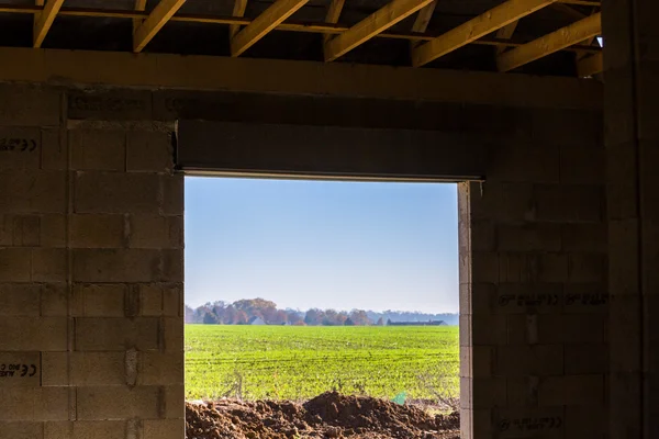 Vnější pohled z budovy ve výstavbě — Stock fotografie