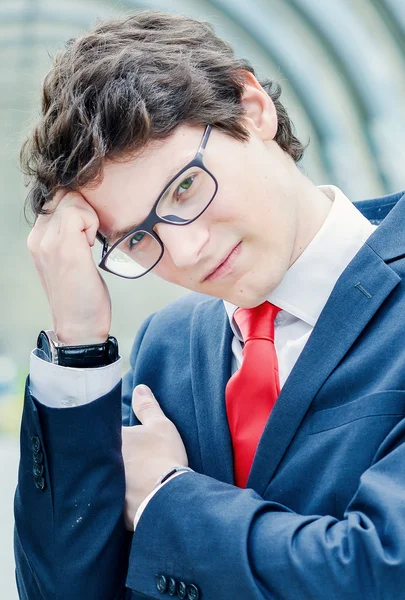 Pensive worried businessman — Stock Photo, Image