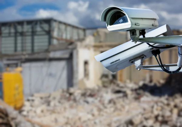 CCTV камери будівельний майданчик — стокове фото