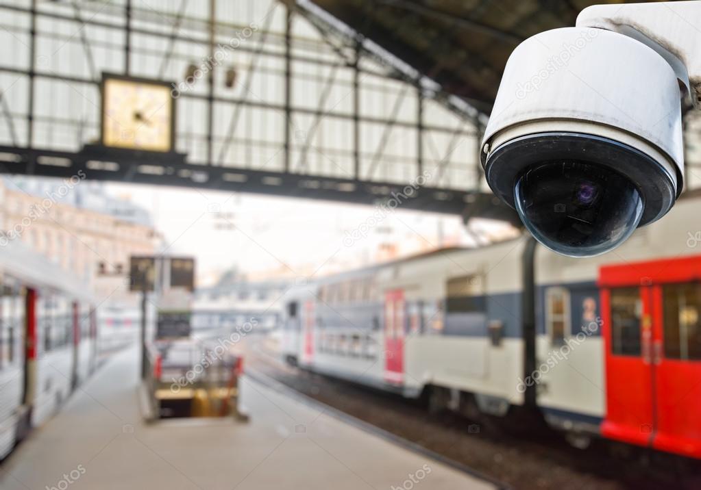 CCTV camera in railway station — Stock Photo © Pixinooo 127783540